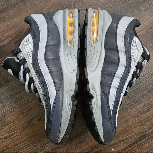 Nike Shoes Size 7Y Air Max 95 Safari Reflective Off Noir Gray Yellow BV1245-001 - Picture 2 of 10